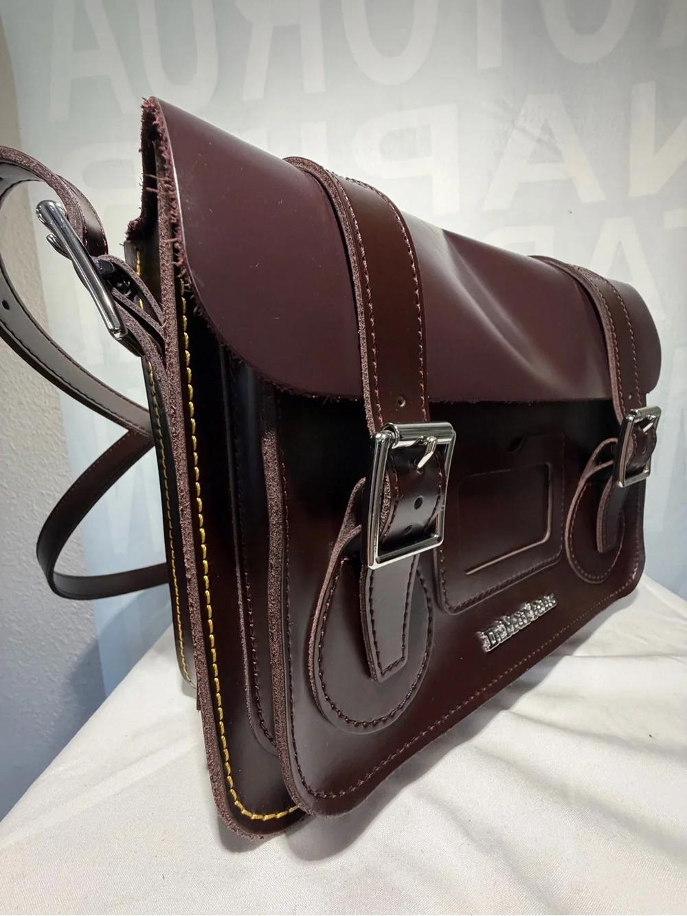 Dr. Martens classic burgundy 11 inch messenger bag